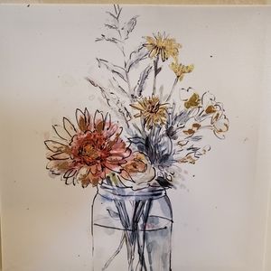 Flowers in a vase small canvas